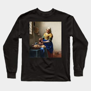 Het melkmeisje, Johannes Vermeer Long Sleeve T-Shirt